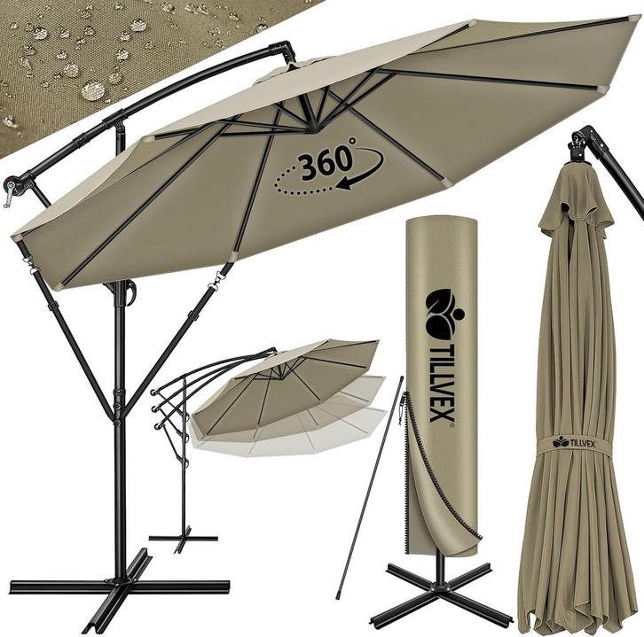 Zweefparasol - Tuinparasol - Parasol 300 cm - Met voet - Met, Jardin & Terrasse, Parasols, Envoi