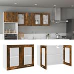 vidaXL Armoire en verre suspendue Chêne fumé 80x31x60 cm
