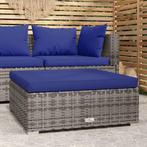 vidaXL Repose-pied de jardin et coussin Gris 70x70x30cm, Verzenden, Neuf