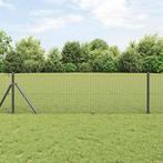 vidaXL Hek met Palen Grijs 0.4 x 25 m Staal, Verzenden, Nieuw