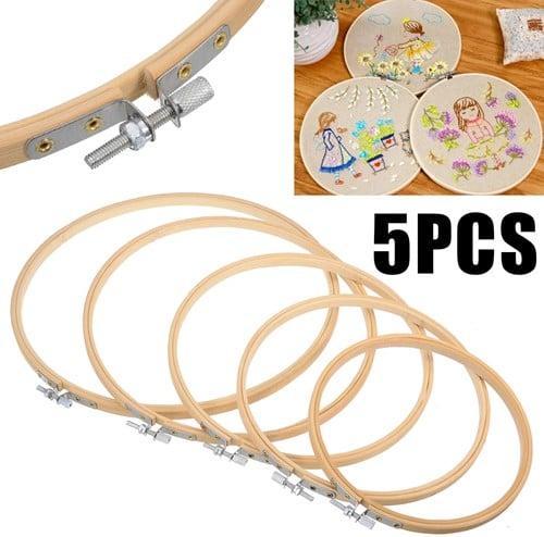 Bamboe borduurring flowerhoop bloemenring 5 maten met, Hobby en Vrije tijd, Knutselen, Nieuw