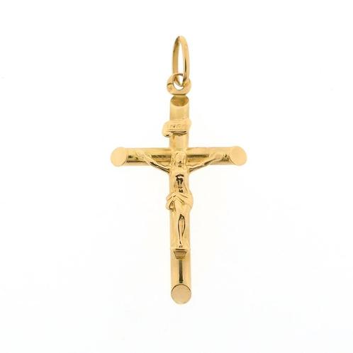 19,2 Krt. Gouden hanger van een kruis met corpus | INRI, Bijoux, Sacs & Beauté, Bracelets à breloques, Enlèvement ou Envoi
