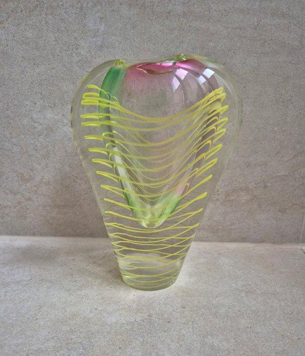 Vaas - Glas - Boheems glazen vaas, Antiek en Kunst, Antiek | Glaswerk en Kristal