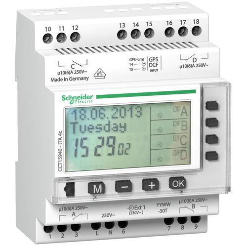 Schneider Electric 4-kanaals programmeerbare jaarschakelklok, Doe-het-zelf en Bouw, Elektriciteit en Kabels, Verzenden