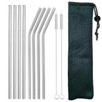 Fako Bijoux - RVS Rietjes Set -  8 Herbruikbare Rietjes - 4, Verzenden, Nieuw