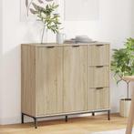 vidaXL Dressoir met lade Sonoma eiken 89.5 x 33 x 82 cm, Huis en Inrichting, Verzenden, Nieuw