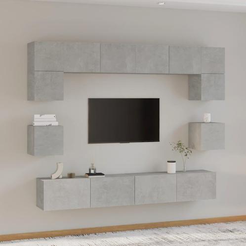 vidaXL Ensemble de meubles TV 8 pcs Gris bÃ©ton Bois, Maison & Meubles, Armoires | Mobilier de télévision, Neuf, Envoi