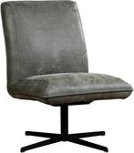 Donkergrijze leren industriële draaifauteuil zonder, Maison & Meubles, Fauteuils, Ophalen of Verzenden