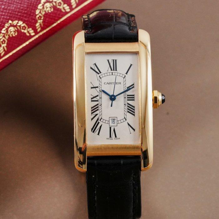Cartier - Tank Americaine 18k Yellow Gold - W2603556 - Dames, Handtassen en Accessoires, Horloges | Heren