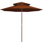 vidaXL Parasol dubbeldekker met houten paal 270 cm, Verzenden