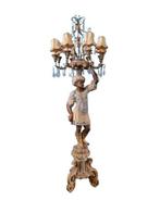 Candelabra vloerlamp - Hout, Antiek en Kunst