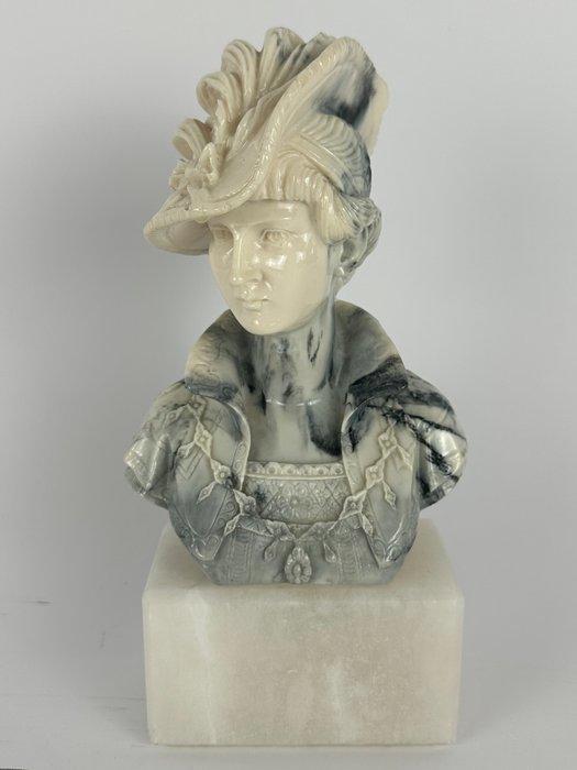 Figuur - A bust of a woman - Albast, Antiek en Kunst, Curiosa en Brocante