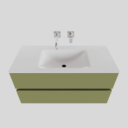 Badkamermeubel Solid Surface BWS Oslo 100x46 cm Midden Mat, Doe-het-zelf en Bouw, Sanitair, Bad, Nieuw, Ophalen of Verzenden