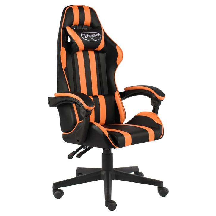 vidaXL Racestoel kunstleer zwart en oranje, Maison & Meubles, Chaises de bureau, Envoi