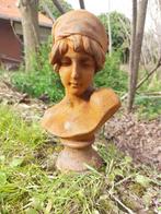Beeld, statue in cast metal female bust - 26 cm - IJzer, Antiquités & Art, Curiosités & Brocante