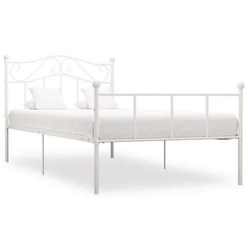 vidaXL Bedframe metaal wit 90x200 cm, Huis en Inrichting, Slaapkamer | Bedden, Nieuw, Verzenden