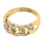 Ring - 18 karaat Geel goud, Witgoud - 0.04ct. tw. Diamant, Nieuw