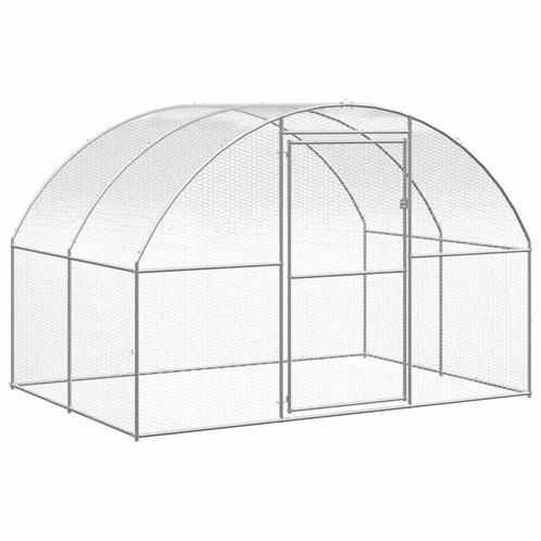 vidaXL Kippenren 3x2x2 m gegalvaniseerd staal, Dieren en Toebehoren, Knaagdieren en Konijnen | Hokken en Kooien, Nieuw, Verzenden
