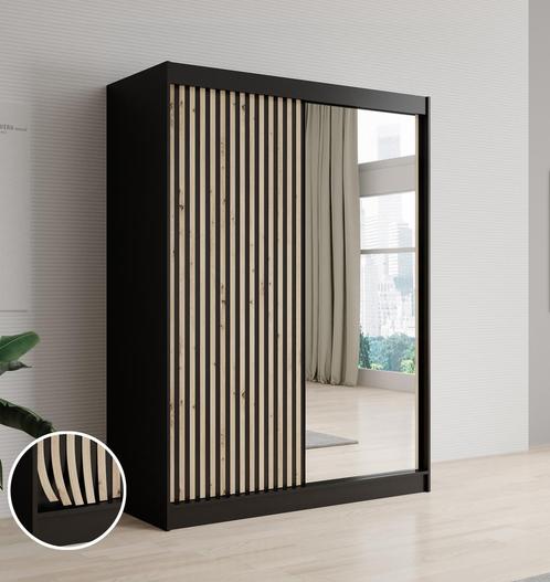 Kledingkast mat Zwart 150x62x200 Garderobekast, Huis en Inrichting, Kasten | Overige, Nieuw, Verzenden