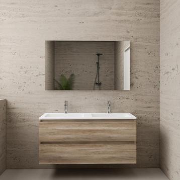 ACTIE BWS Badmeubel | Paris | Canyon Oak 120 cm | Hoogglans, Ophalen of Verzenden, Bad
