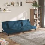 vidaXL Canapé-lit à 2 places avec deux oreillers bleu, Verzenden