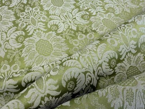 Renaissance Verte : Lélégance intemporelle du damas - Tissu, Antiek en Kunst, Antiek | Tapijten, Tafelkleden en Textiel