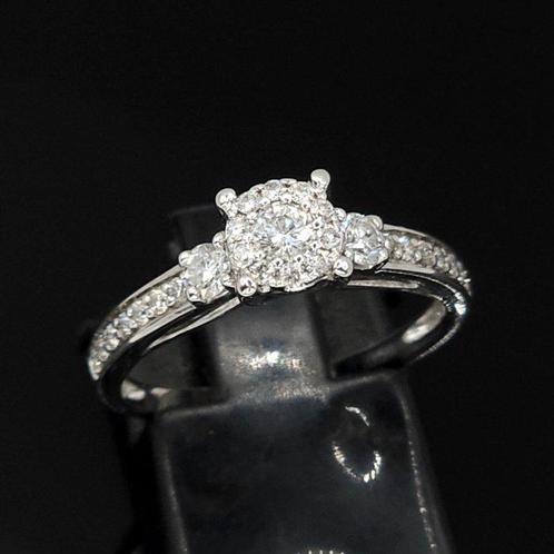 Zonder Minimumprijs - Verlovingsring - 18 karaat Witgoud,, Handtassen en Accessoires, Antieke sieraden