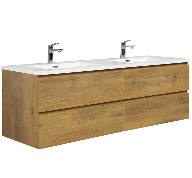 Badkamermeubel Set Angela 160cm Eiken Badmeubel, Huis en Inrichting, Badkamer | Badkamermeubels, Nieuw, Verzenden