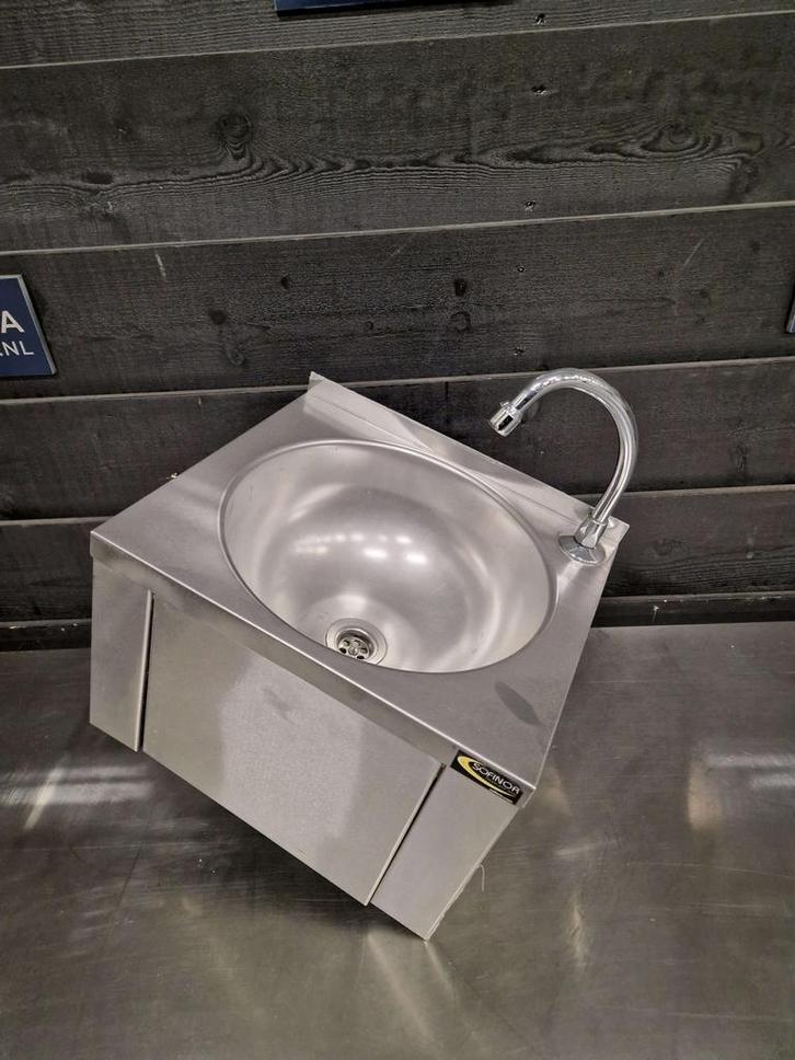 Wasbak | kniebediening | wand model | kraan | 38 cm | RVS, Zakelijke goederen, Horeca | Meubilair en Inrichting, Gebruikt