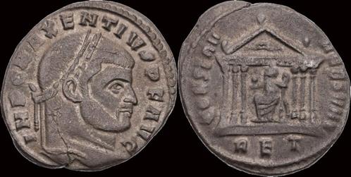 307-310ad Roman Maxentius Ae follis Roma in hexastyle tem..., Postzegels en Munten, Munten en Bankbiljetten | Verzamelingen, Verzenden