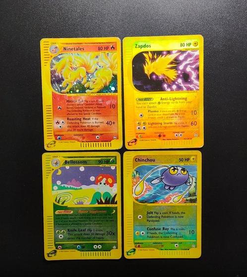 WOTC Pokémon - 4 Card - Acquapolis - ENG - - Ninetales Holo, Hobby en Vrije tijd, Verzamelkaartspellen | Pokémon
