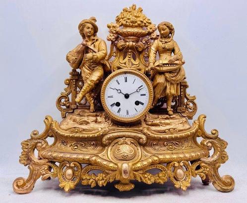 Horloge Néoclassique - Bronze doré - 1850-1900, Antiek en Kunst, Antiek | Klokken