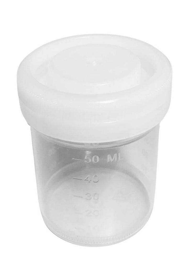 Set van 50 plastic potjes (60 ml) met witte schroefdoppen, Doe-het-zelf en Bouw, Gereedschap | Overige machines, Nieuw, Verzenden