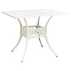 vidaXL Table de jardin Blanc 90x90x73 cm Aluminium coulé, Verzenden