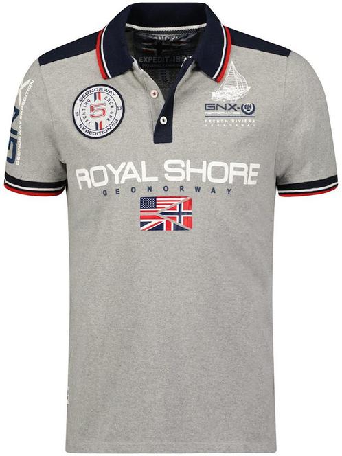 Polo Shirt Heren Grijs Geographical Norway Royal Shore, Vêtements | Hommes, T-shirts, Envoi
