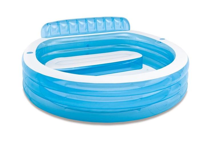 INTEX Zwembad met Zitje 224x216cm | OP = OP | 40%, Tuin en Terras, Zwembaden, 200 tot 400 cm, Nieuw, Opblaaszwembad, Minder dan 80 cm