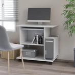 vidaXL Computerbureau 80x50x75 cm bewerkt hout wit, Huis en Inrichting, Verzenden, Nieuw
