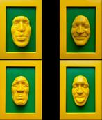 Gregos (1972) - Lot de 4 cadres-Yellow moods on green, Antiek en Kunst