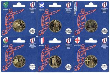 Frankrijk. 1/4 Euro 2023 6 x 1/4 Euro Münzen - Rugby Union