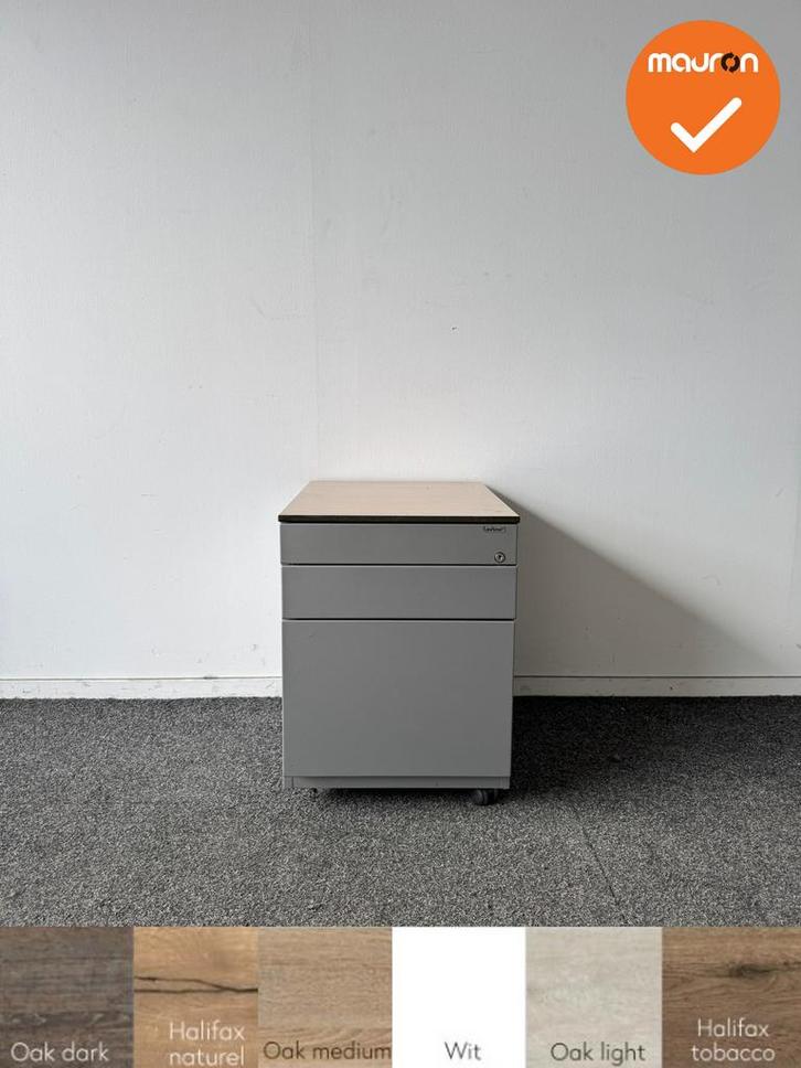 Ahrend Ladeblok - 57x42x56cm - Zilvergrijs - 3 lades - Grijs, Articles professionnels, Aménagement de Bureau & Magasin | Mobilier de bureau & Aménagement