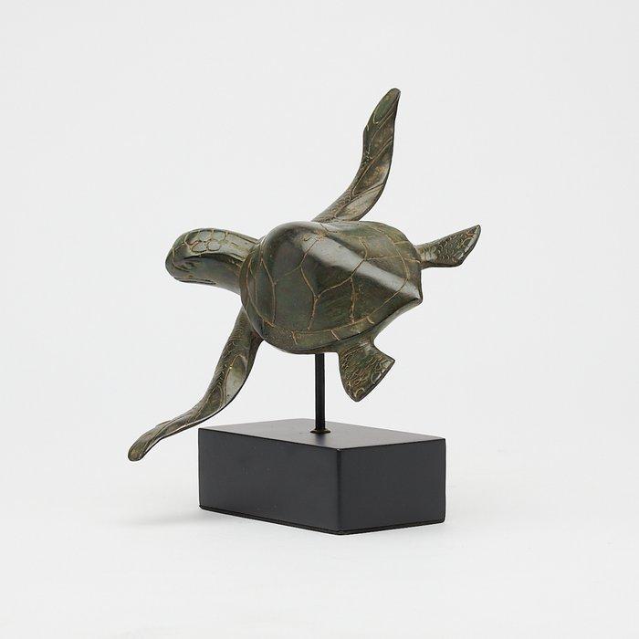sculptuur, NO RESERVE PRICE - Bronze Patinated Turtle on a, Antiek en Kunst, Kunst | Designobjecten