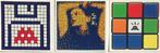 Invader (1969) - Map Invasion Paris - Rubikcubist 3 Cards, Antiek en Kunst