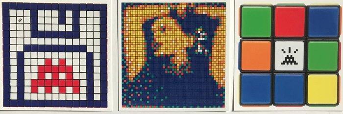Invader (1969) - Map Invasion Paris - Rubikcubist 3 Cards, Antiek en Kunst, Kunst | Designobjecten