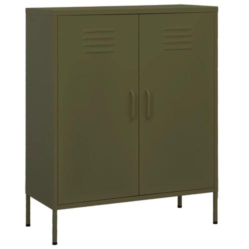 Olijfgroene Opbergkast Staal | Retour Deal | 80x35x101.5cm, Huis en Inrichting, Kasten | Overige, Nieuw, Verzenden