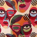 Tissu « Volti Cubisti » – motif artistique sur gobelin lourd, Antiek en Kunst, Antiek | Tapijten, Tafelkleden en Textiel