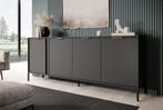 Dressoir Antraciet 203x39x81 goud zwarte pootjes, Huis en Inrichting, Kasten | Dressoirs, Verzenden, Nieuw, 25 tot 50 cm