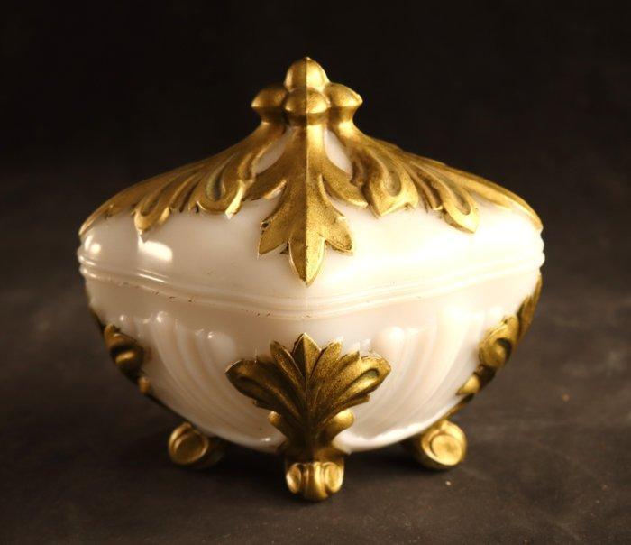 Antieke opaline - Bonbon mand - Glas, Antiek en Kunst, Antiek | Overige Antiek