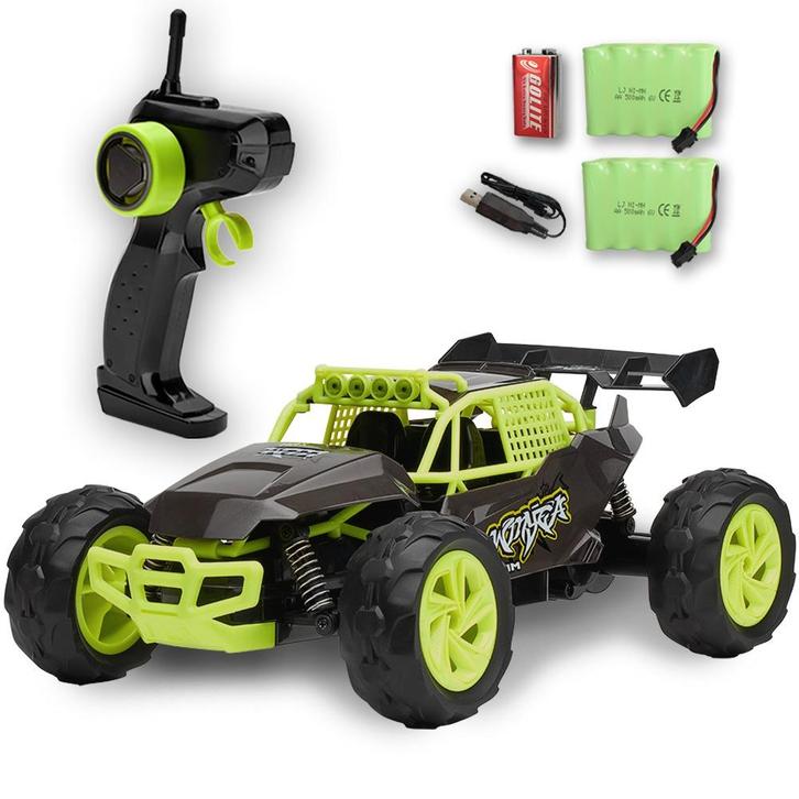 Gesloten Bestuurbare RC Auto + EXTRA ACCU - Groen/Zwart, Hobby en Vrije tijd, Modelbouw | Radiografisch | Auto's, Auto onroad