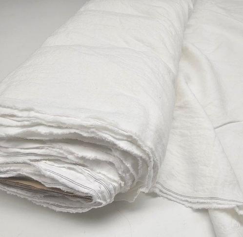 Puro LINO 100% fibre nobile Blanc Naturel Pas de repassage -, Antiek en Kunst, Curiosa en Brocante