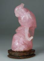 Statuette Perroquet Sculptuur Chinees - Voet van hout -, Antiek en Kunst